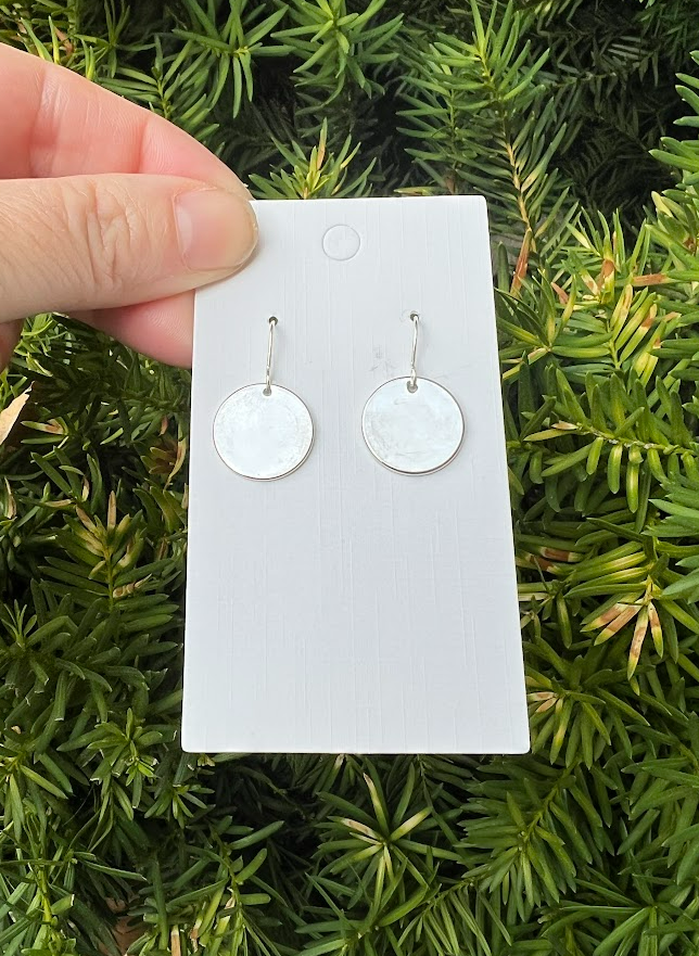 Silver Minimalist Disc Earrings