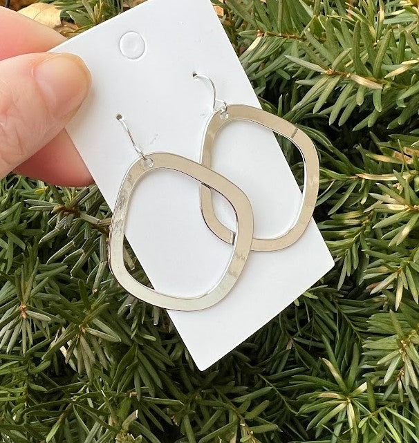 Silver Emma Metal Earrings