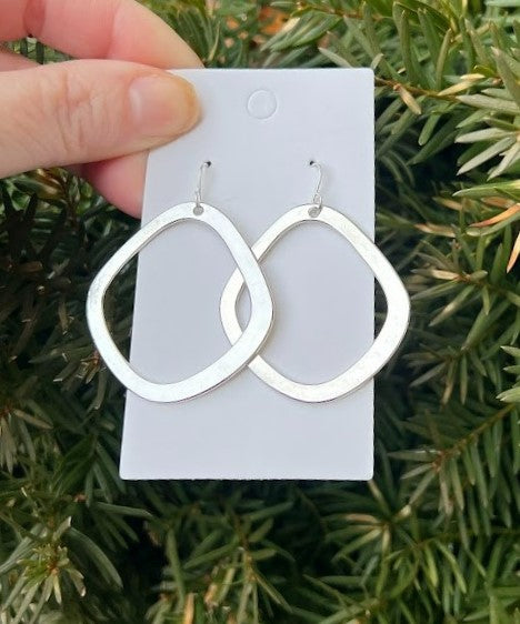 Silver Emma Metal Earrings