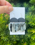 Smoke Acrylic and Wood Deco Earrings