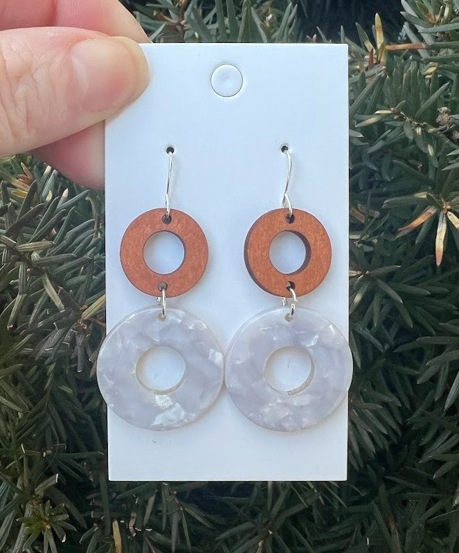 Ivory Wood Duo Earrings