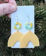 Yellow Blossom Arch Acrylic Earrings